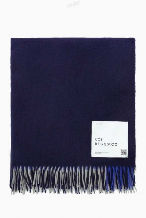 COS Checked Lambswool And Cashmere Blanket Schal Damen | 1049-SNQMP