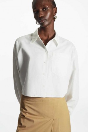 COS Cropped Poplin Shirt Oberteile Damen | 1307-TNQWB