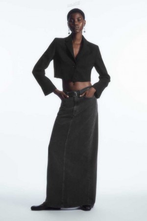 COS Denim Maxi Skirt Röcke Damen | 6520-EMVHO