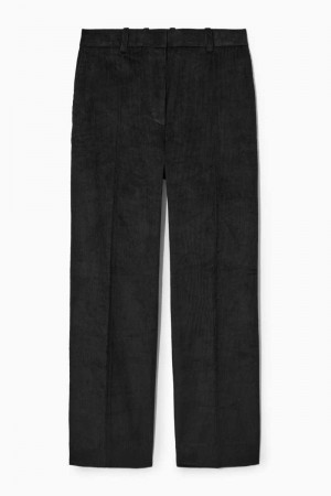 COS Flared Corduroy Hose Damen Schwarz | 0876-YWBLG