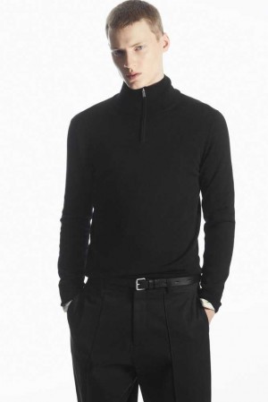 COS Funnel-Neck Wolle Half-Zip Jumper Strickwaren Herren | 6475-ZURGS