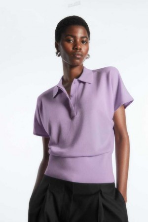 COS Gestrickt Polo Shirt Oberteile Damen | 5849-NABTW