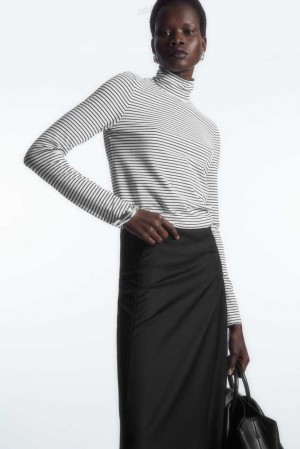 COS Long-Sleeved Jersey Roll-Neck Top Oberteile Damen | 6415-ULYWV