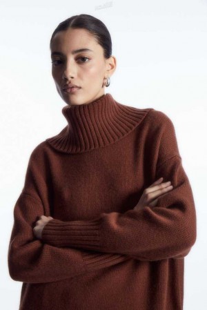 COS Oversized Pure Cashmere Roll-Neck Pullover Pullover Damen | 9285-YLJEB