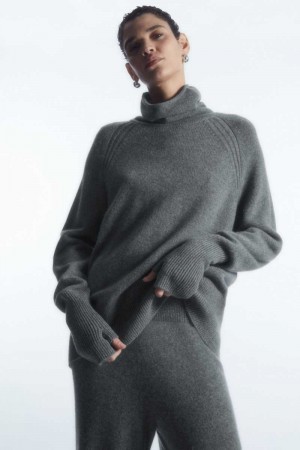 COS Pure Cashmere Turtleneck Pullover Damen Grau | 7136-WGRTX