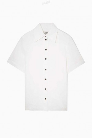 COS Regular-Fit Linen Shirt Hemd Damen | 2794-JPLFX