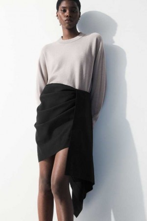 COS The Asymmetric Draped Mini Skirt Röcke Damen | 5723-JWISF