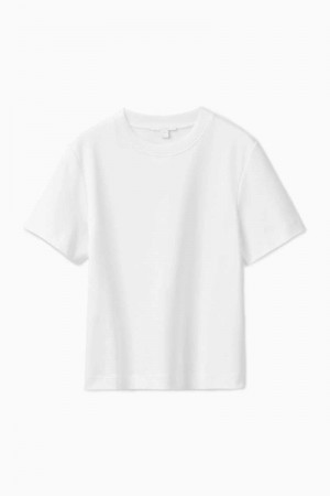 COS The Clean Cut T-shirts Damen Weiß | 5614-DMWNB