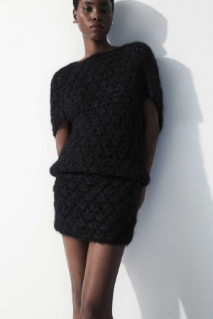 COS The Crochet-Knit Mini Skirt Röcke Damen | 1683-KHIRF