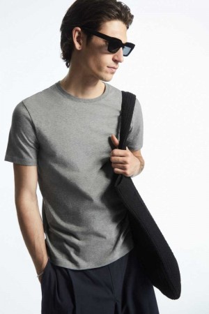 COS The Extra Fine T-shirts Herren Grau | 6254-SOYIU