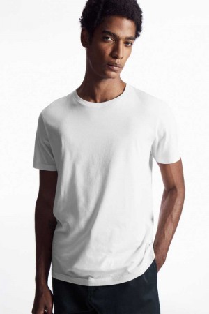 COS The Extra Fine T-shirts Herren Weiß | 4132-RPEZD