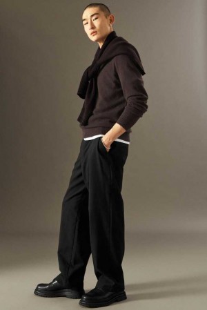 COS Wolle-Hopsack Pants - Weite Anzughosen Herren | 1609-NKHLY