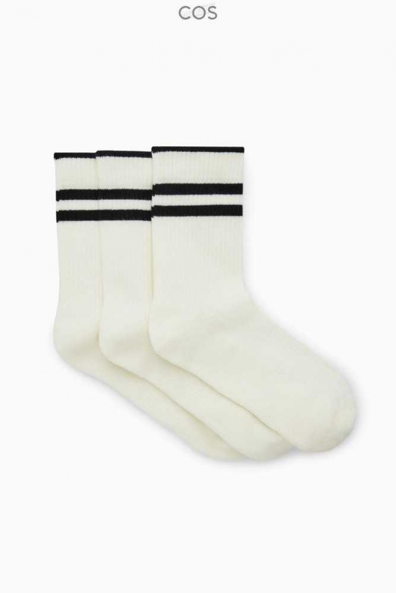 COS 3-Pack Gerippt Sport Socken Herren | 2645-POUST