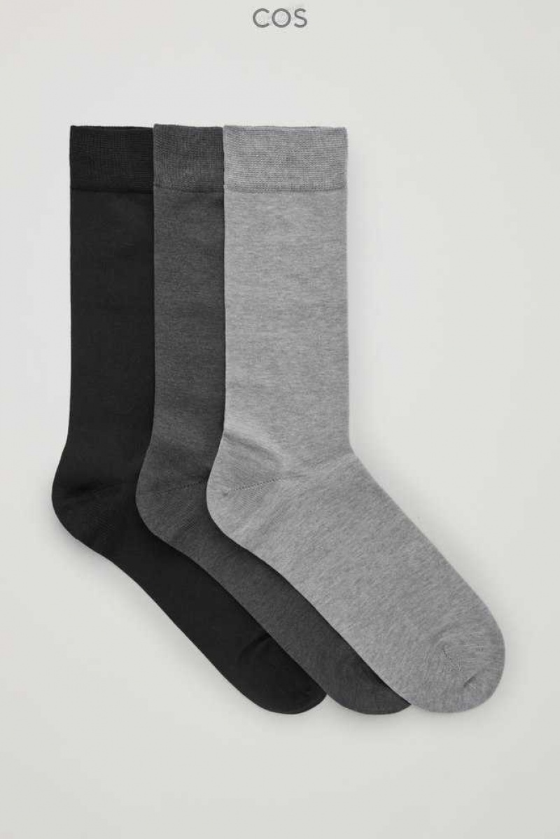 COS 3-Pack Mercerised Baumwoll Socks Socken Herren | 4137-CDESG