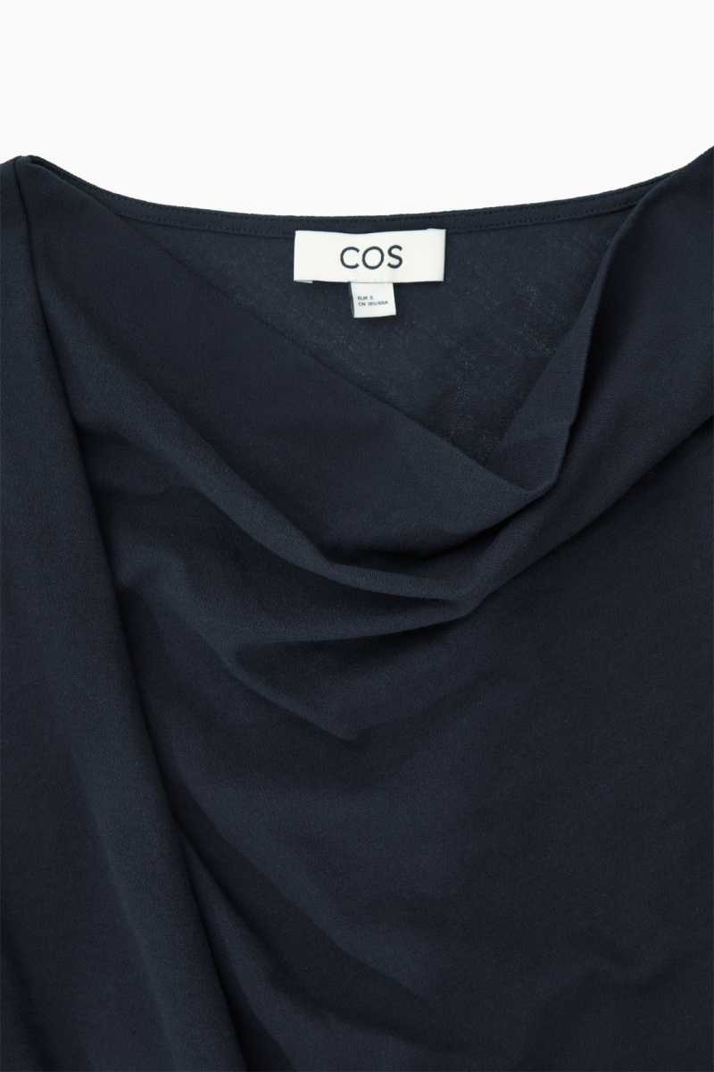 COS Asymmetric Draped Ärmellose Oberteile Damen Navy | 3402-MXALU