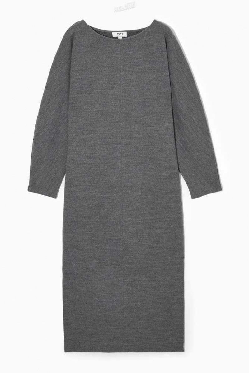 COS Boiled-Wolle Long-Sleeved Maxi Kleider Kleid Damen | 5910-PJVOB