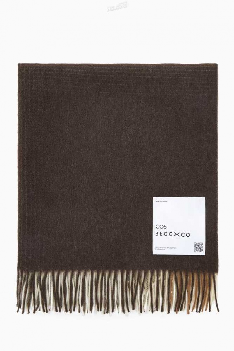 COS Checked Lambswool And Cashmere Blanket Schal Damen | 2319-BGUMV