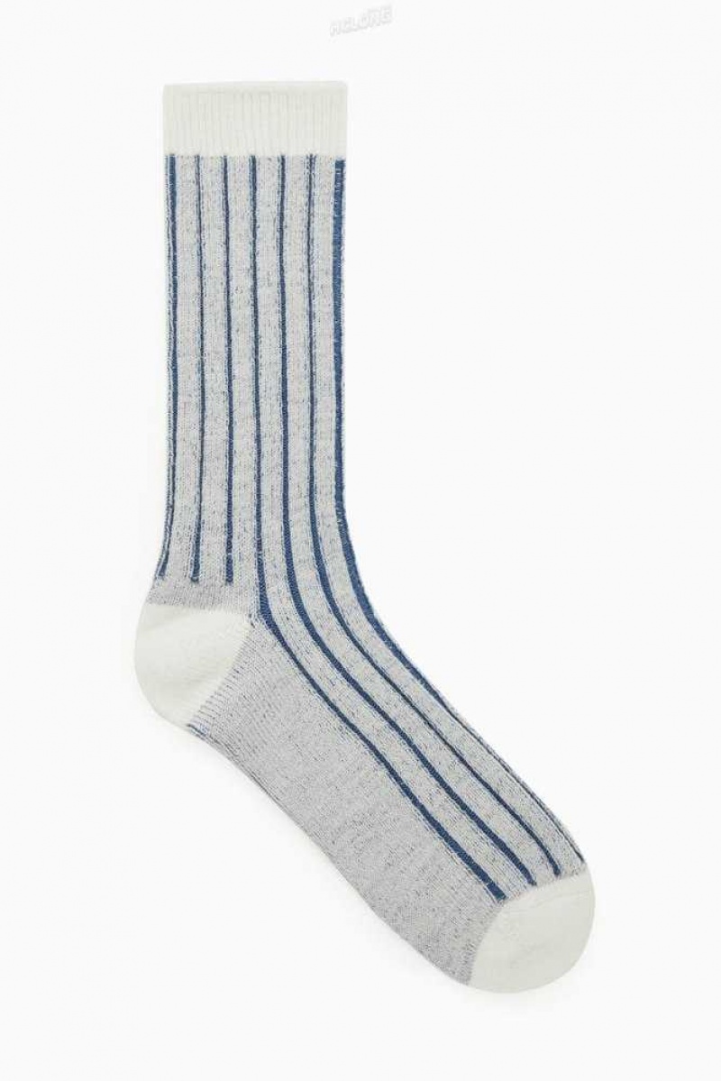 COS Chunky Gerippt Wolle Socken Herren | 4921-NYDBC