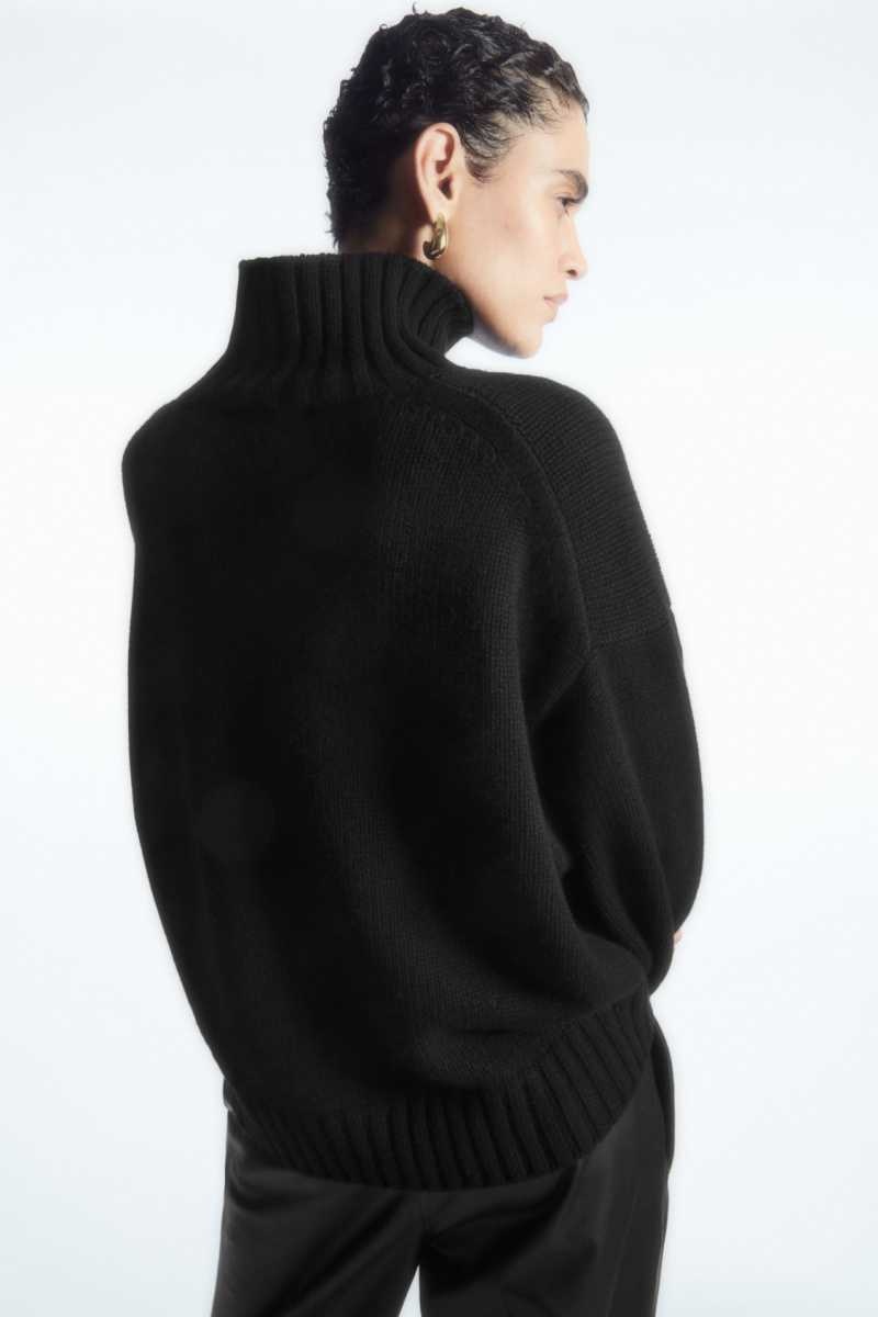 COS Chunky Pure Cashmere Turtleneck Pullover Damen Schwarz | 5679-JUFDX