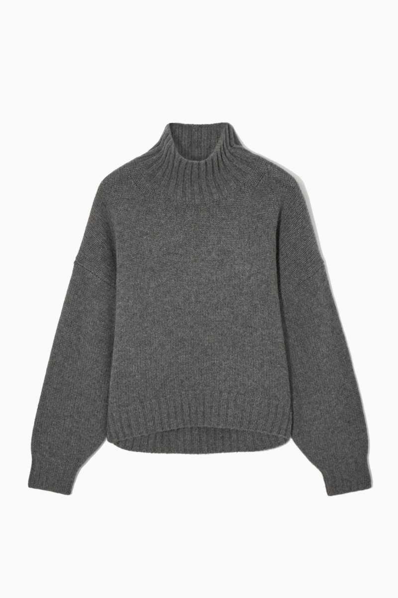 COS Chunky Pure Cashmere Turtleneck Pullover Damen Dunkelgrau | 6103-XFQHR