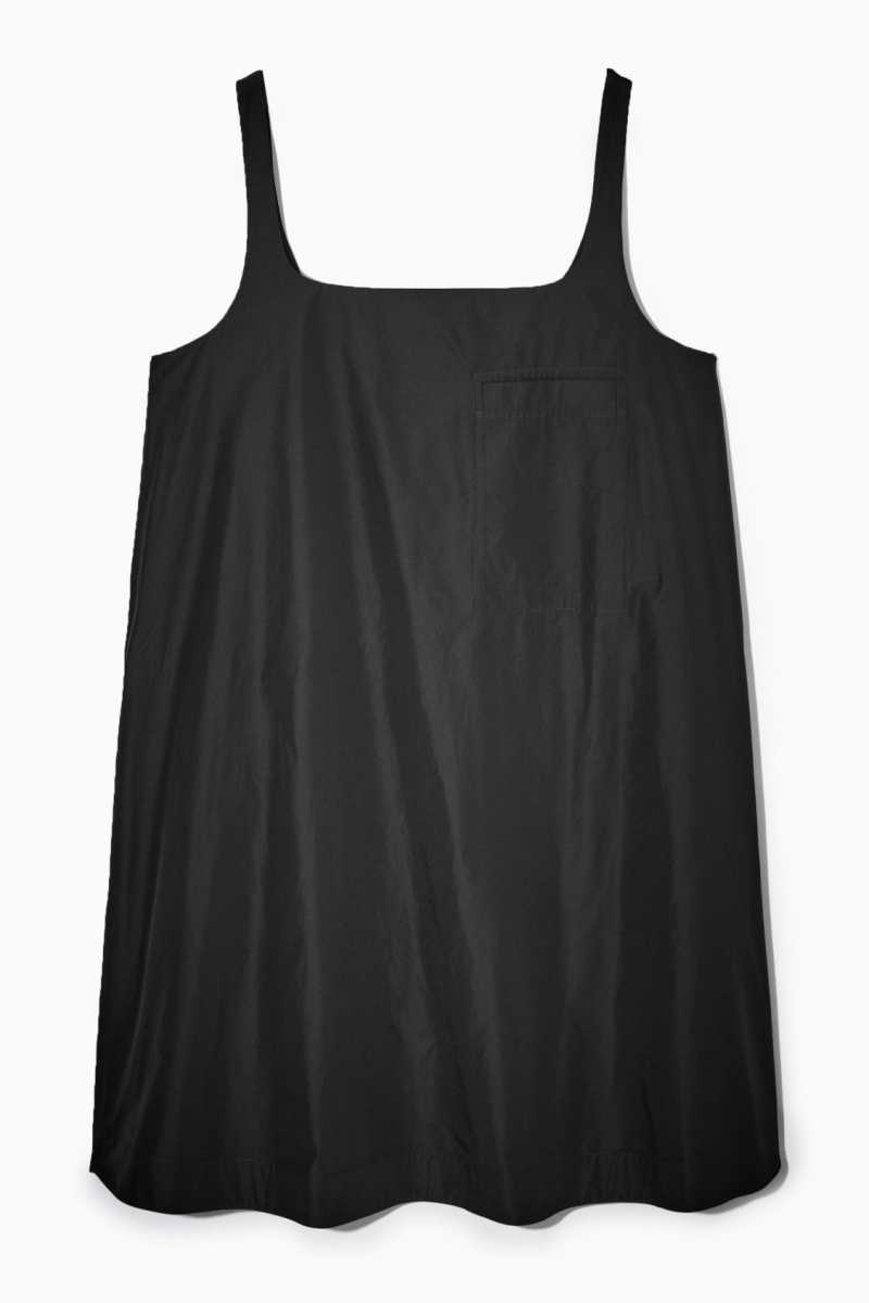 COS Contrast-Panel Mini Kleid Damen Schwarz | 5831-JCNEA