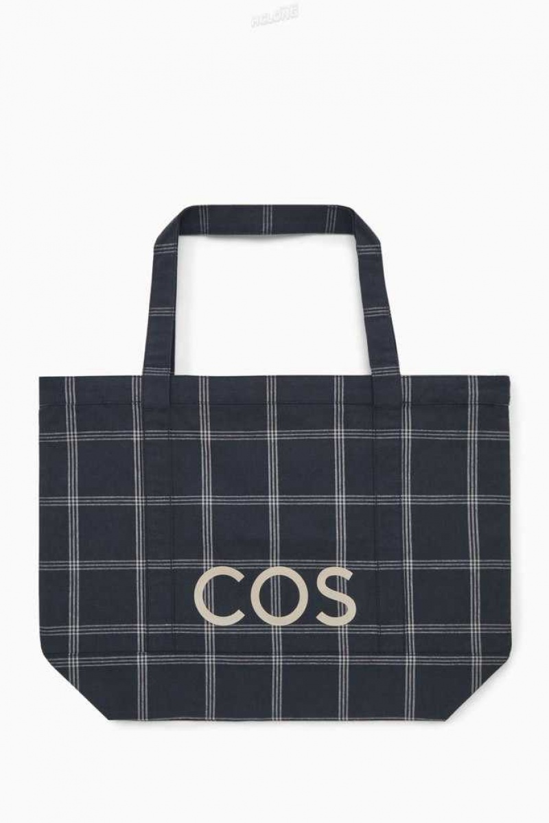 COS Cos Utility Tote - Canvas Taschen Herren Dunkelgrau | 5249-SLGJH