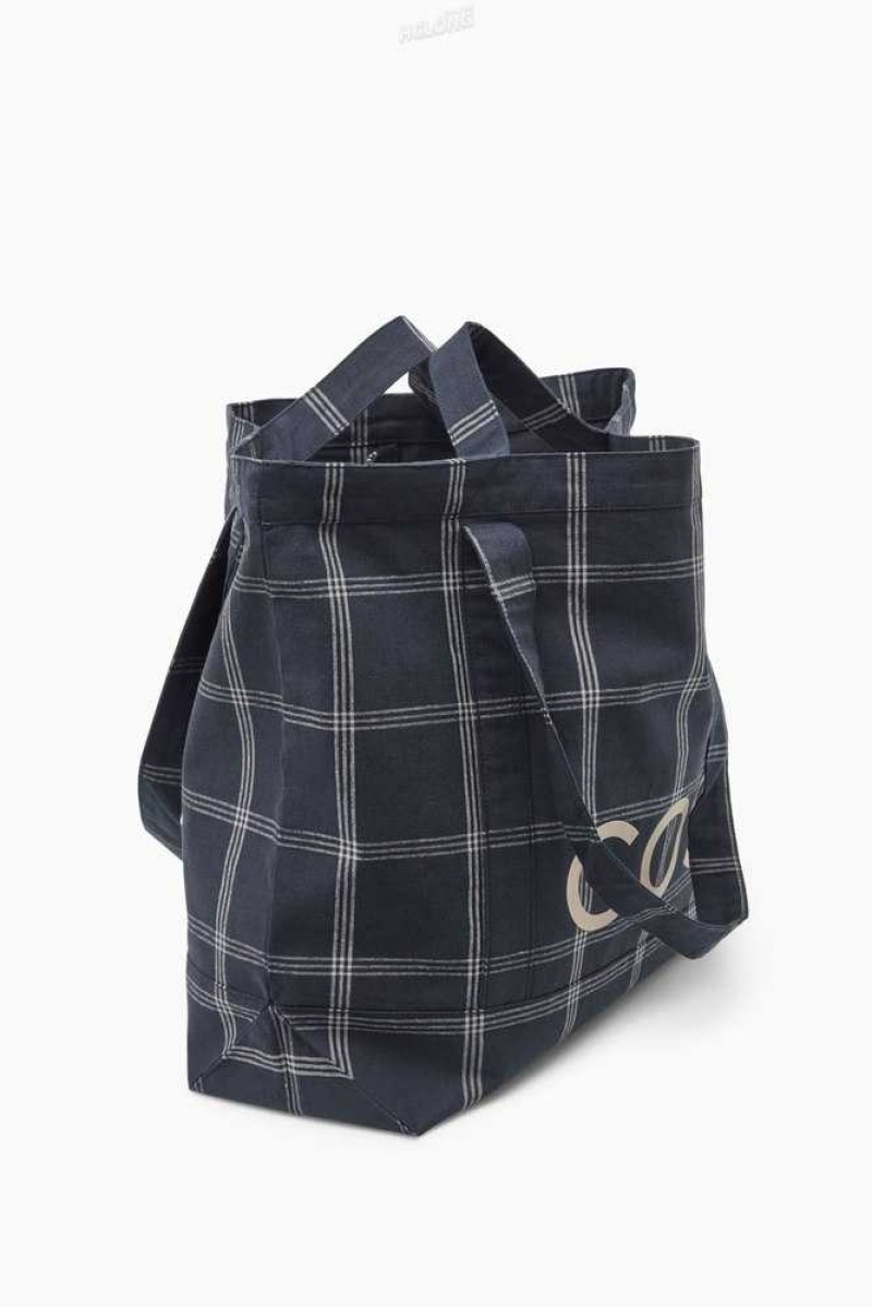 COS Cos Utility Tote - Canvas Taschen Herren Dunkelgrau | 5249-SLGJH