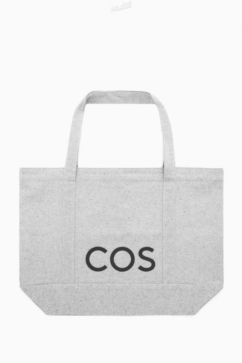 COS Cos Utility Tote - Canvas Taschen Herren Dunkelgrau | 7021-ZJLSX