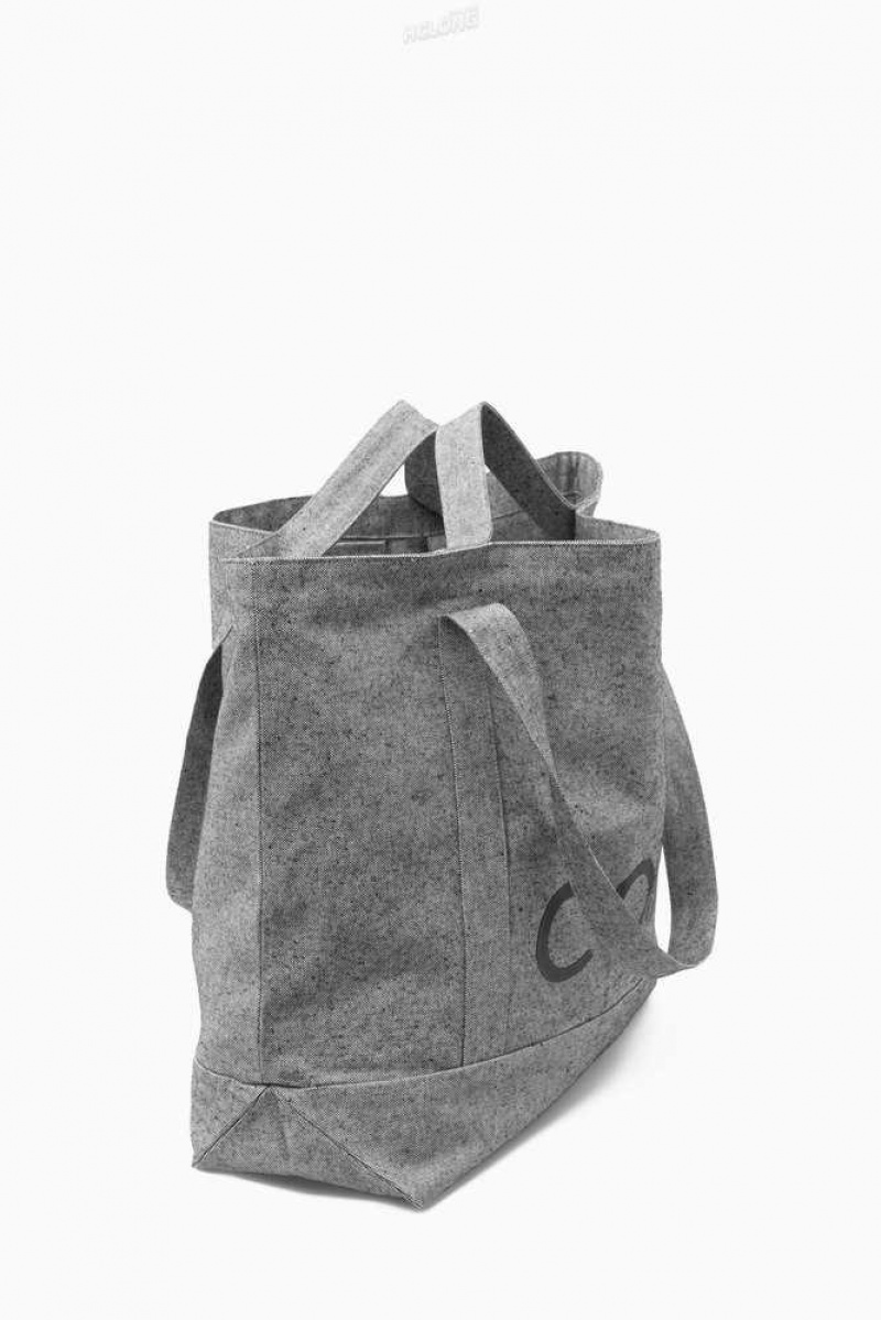 COS Cos Utility Tote - Canvas Taschen Herren Dunkelgrau | 4096-VIRZB