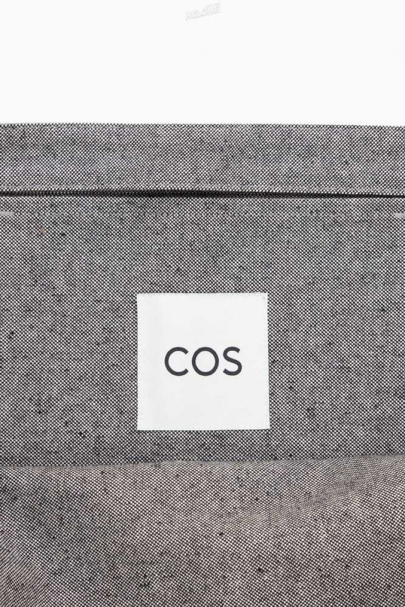 COS Cos Utility Tote - Canvas Taschen Herren Dunkelgrau | 4096-VIRZB