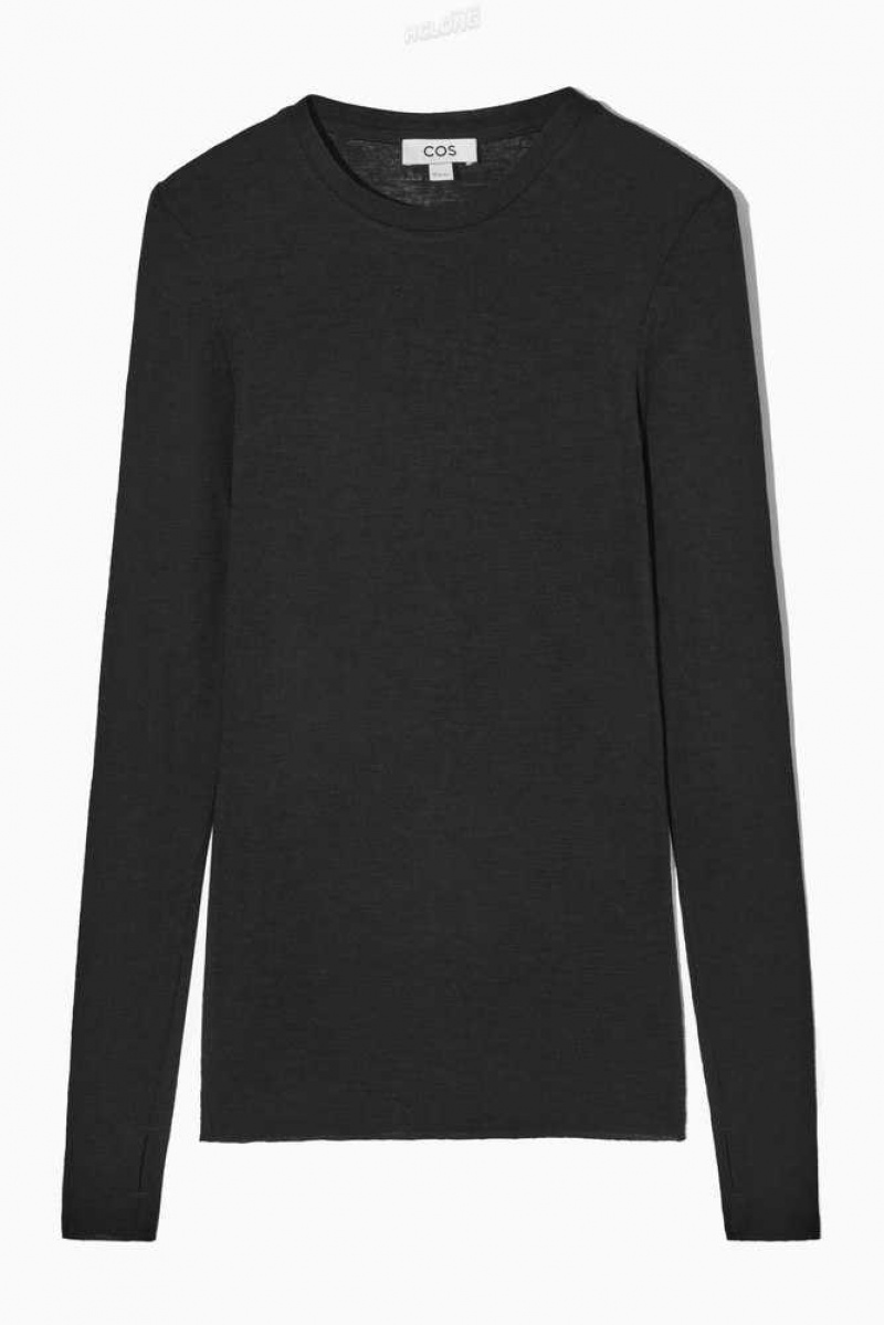 COS Crew-Neck Merino Wolle Top Oberteile Damen | 6107-LFGOS