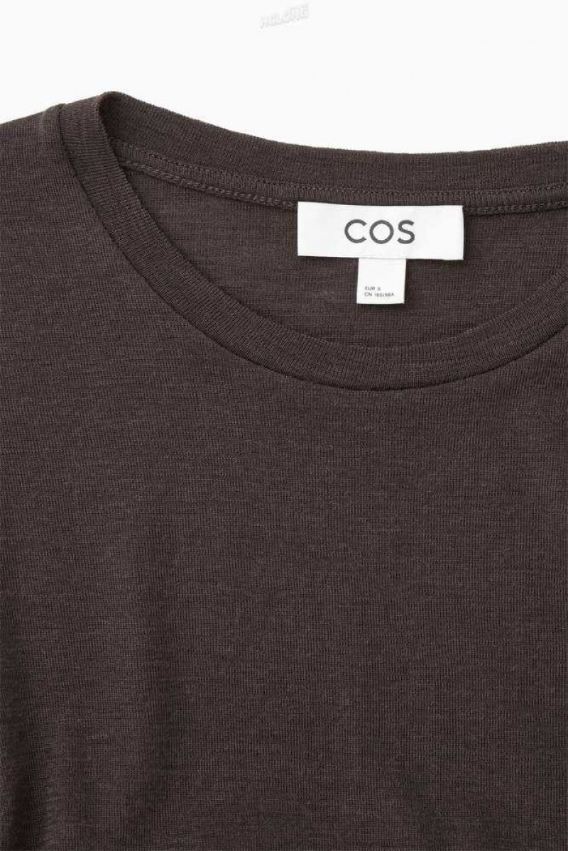 COS Crew-Neck Merino Wolle Top Oberteile Damen | 2649-HMVSL