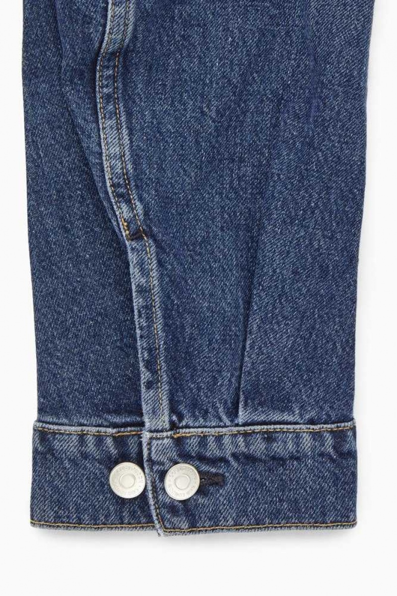 COS Cropped Denim Jacken Damen | 3820-HNPCX