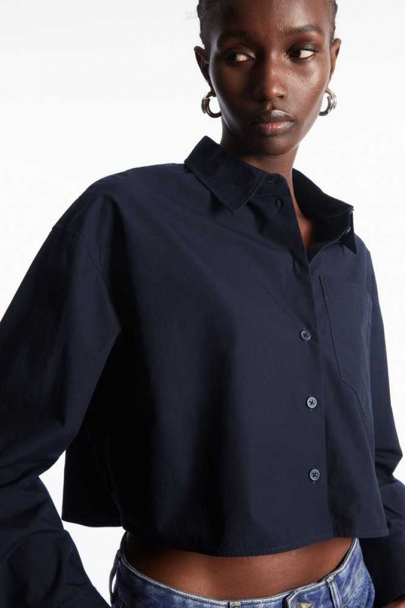 COS Cropped Poplin Shirt Oberteile Damen | 0529-OXTEY