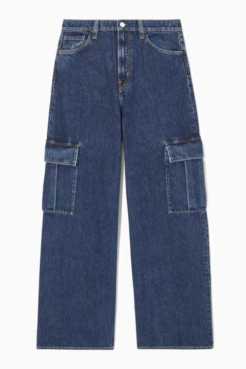 COS Denim Cargo Hose Damen Blau | 5317-LXNGF