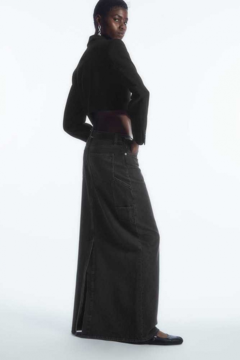 COS Denim Maxi Skirt Röcke Damen | 6520-EMVHO