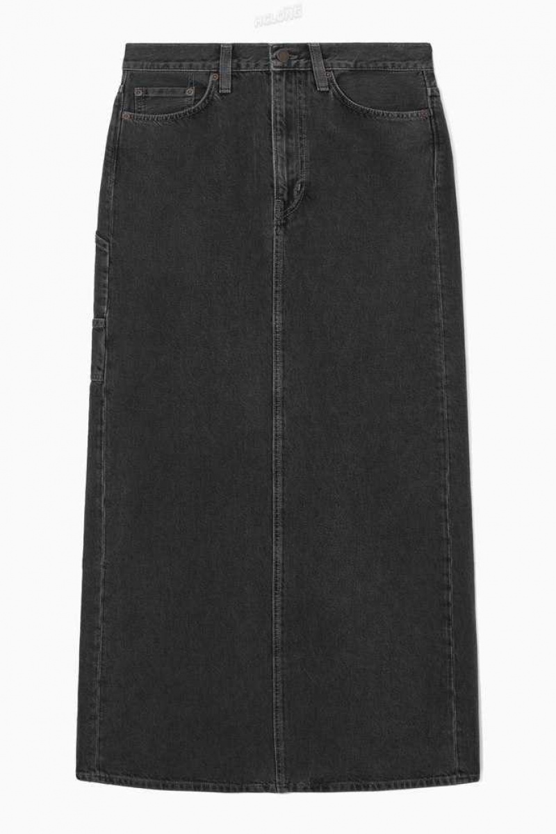 COS Denim Maxi Skirt Röcke Damen | 6520-EMVHO