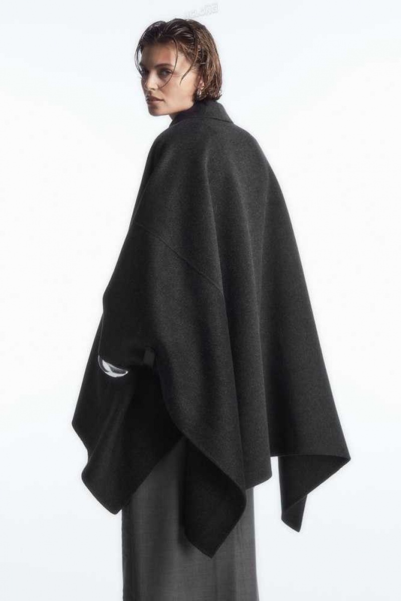 COS Double-Faced Wolle Cape Jacken Damen | 1679-KCHBD