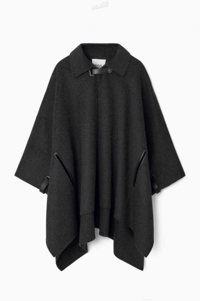 COS Double-Faced Wolle Cape Jacken Damen | 1679-KCHBD