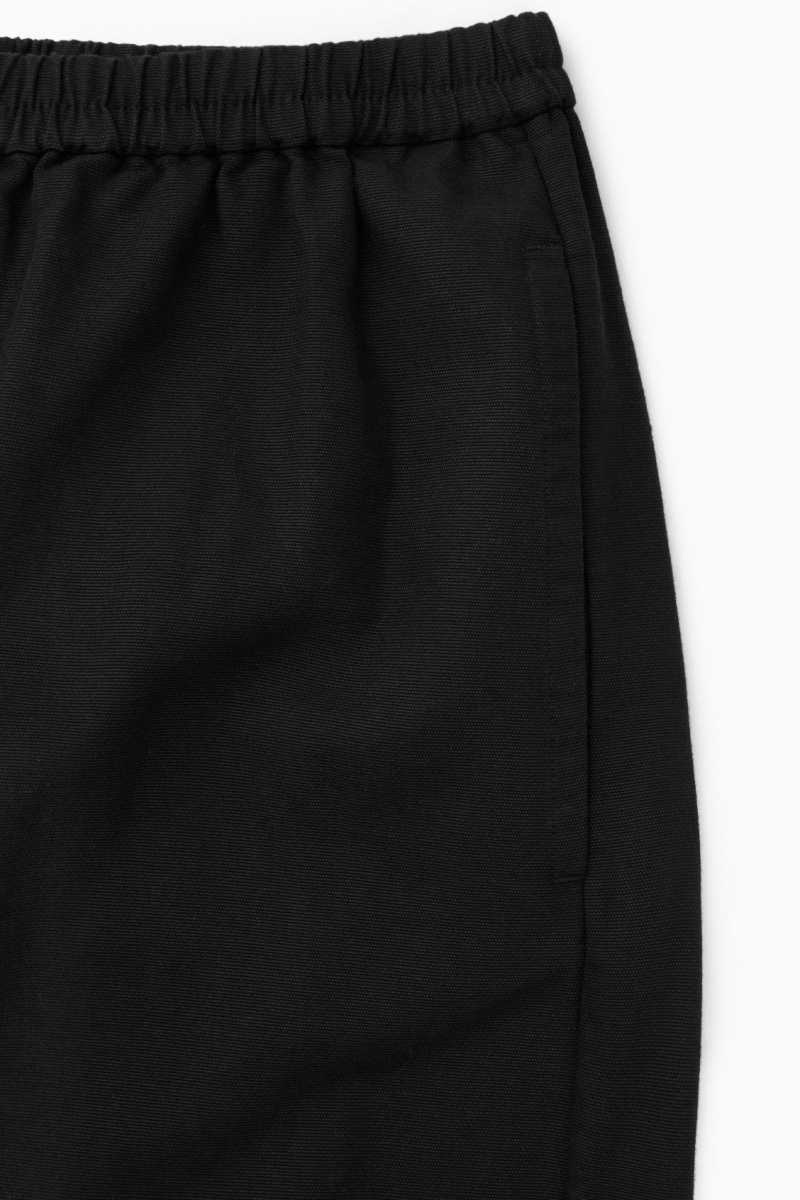 COS Elasticated Barrel-Leg Hosen Damen Schwarz | 8310-BFIUR