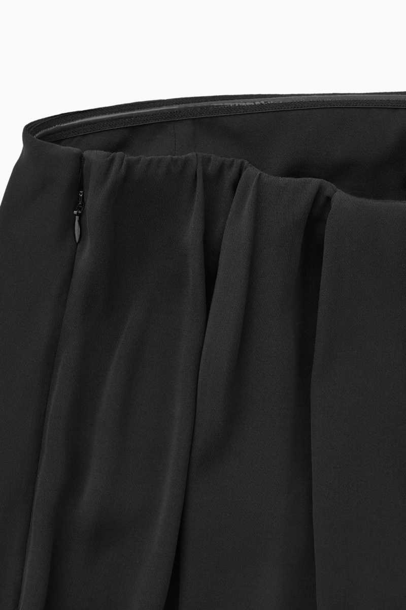 COS Falten Bandeau Maxi Kleid Damen Schwarz | 0258-MJXLA