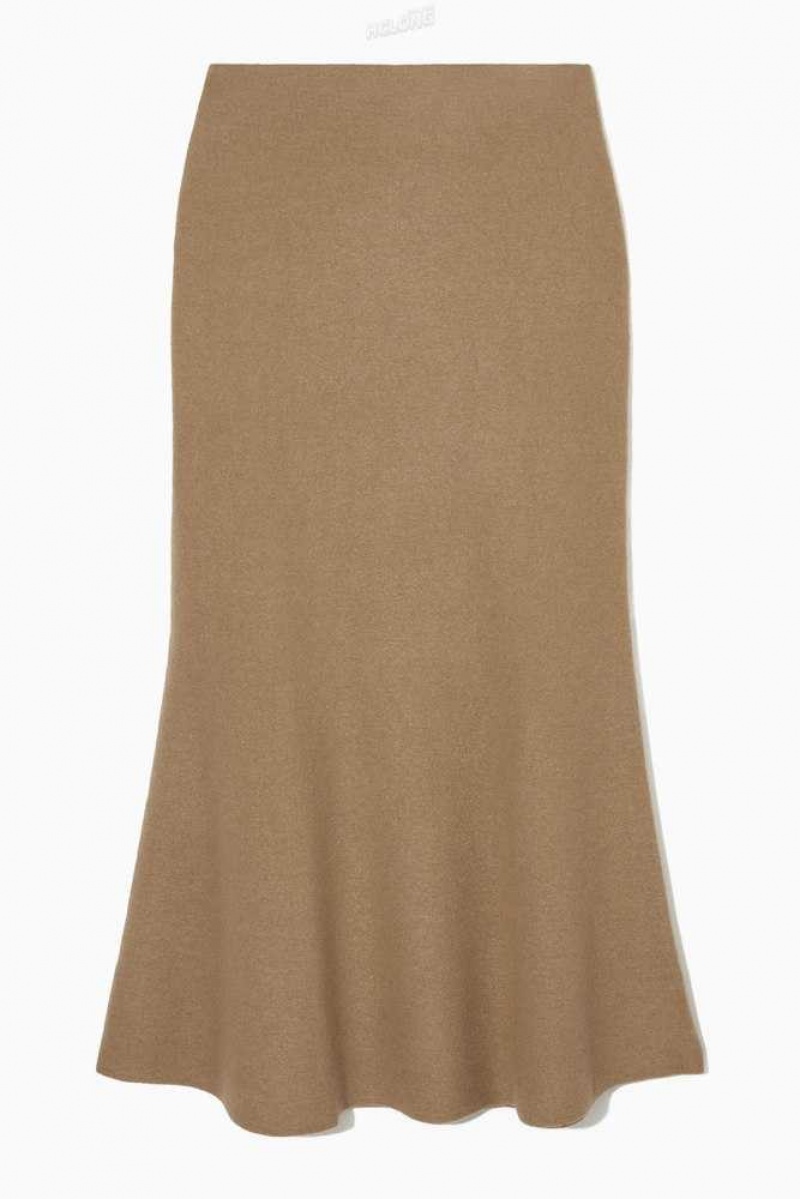 COS Flared Merino Wolle Maxi Skirt Röcke Damen | 1257-ODAQB