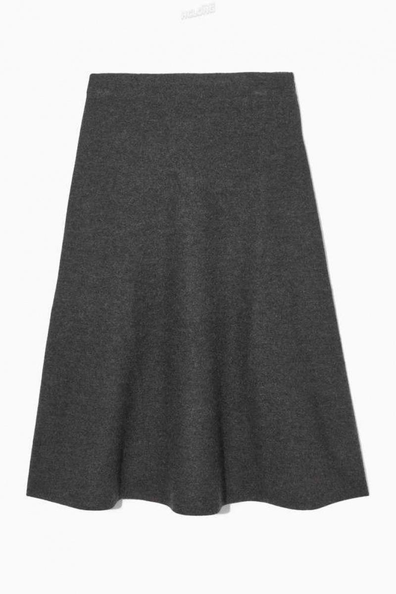 COS Flared Merino Wolle Midi Skirt Röcke Damen | 2769-ZUPNW