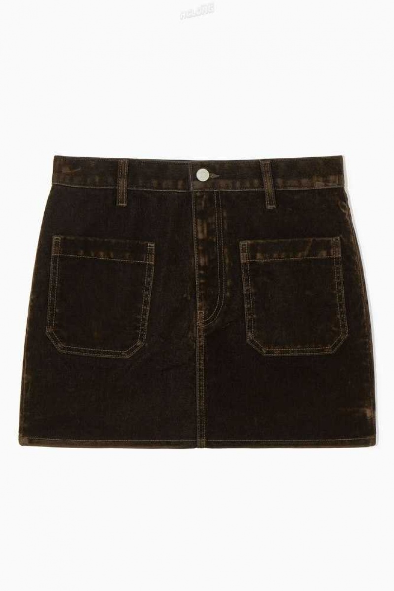 COS Flocked-Denim Mini Skirt Röcke Damen | 9805-UZTNX