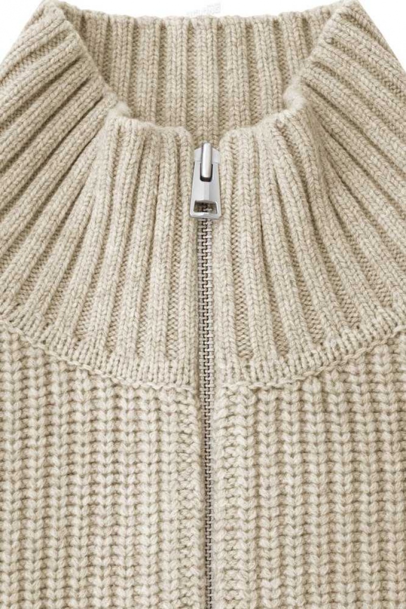 COS Funnel-Neck Gestrickt Wolle Jacket Strickwaren Herren | 7903-JPLTV