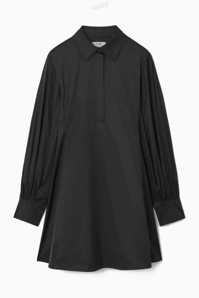 COS Gathered-Sleeve Mini Shirt Kleider Kleid Damen | 3124-KWZBH