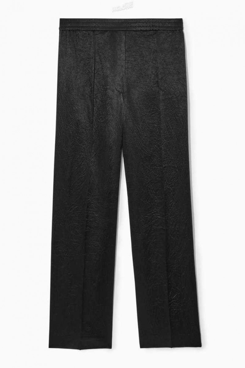 COS Gerade-Leg Crinkled-Satin Pants Hose Damen | 4350-RBTEH