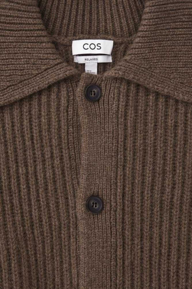 COS Gerippt Alpaca-Blend Cardigan Strickwaren Herren | 3014-OHXZV