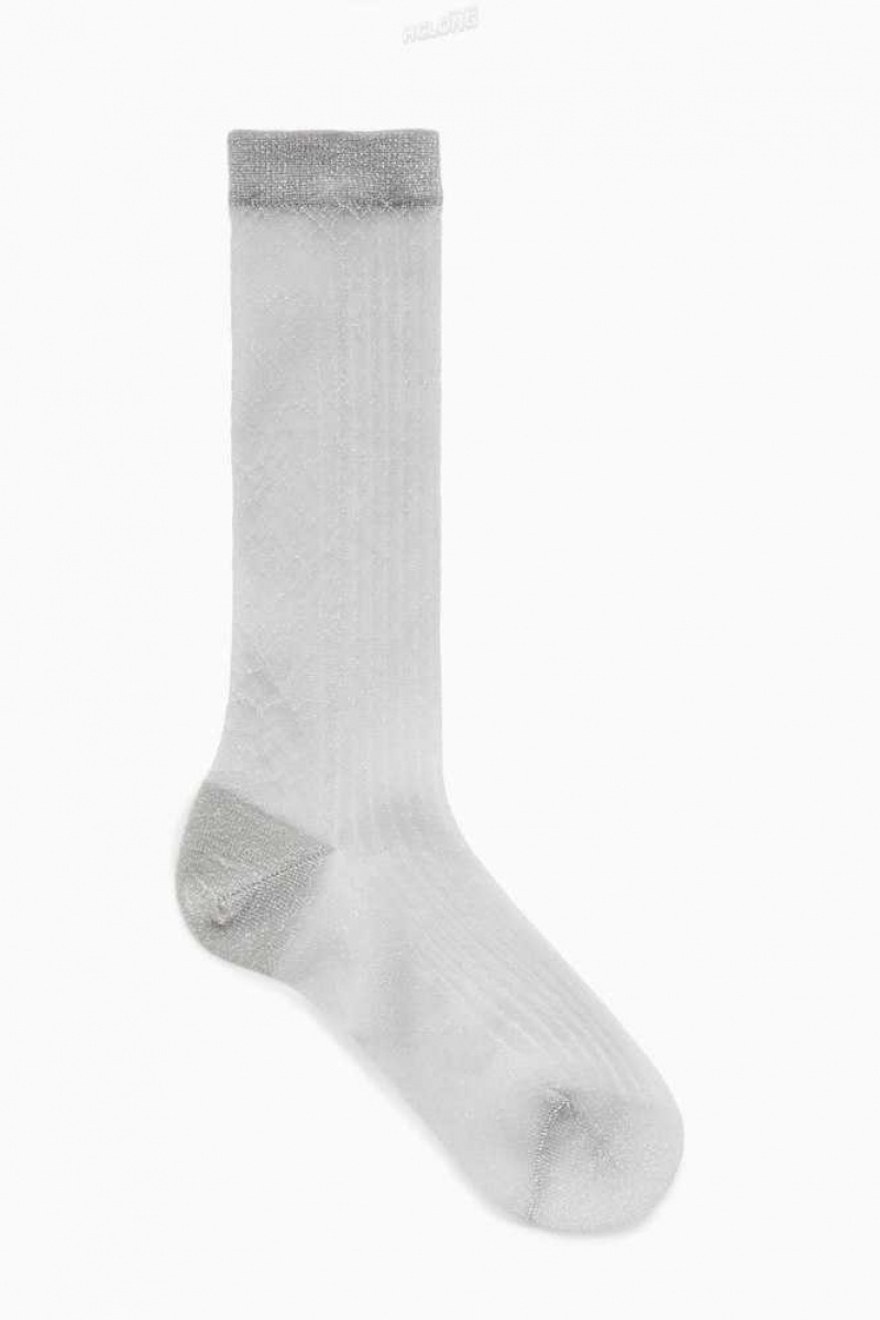 COS Gerippt Sheer Socken Damen | 8512-PHFAR