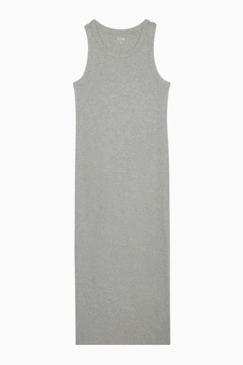 COS Gerippt Tube Kleid Damen Grau | 0672-AYJWK